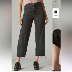 Lucky Brand Charcoal Frayed Ankle Jeans